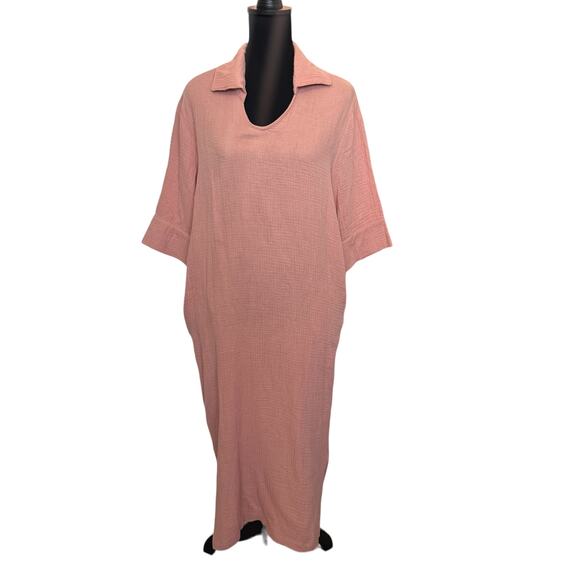 New ~ NORDSTROM ~ Loungewear Collared Maxi Dress Size M - Picture 1 of 6